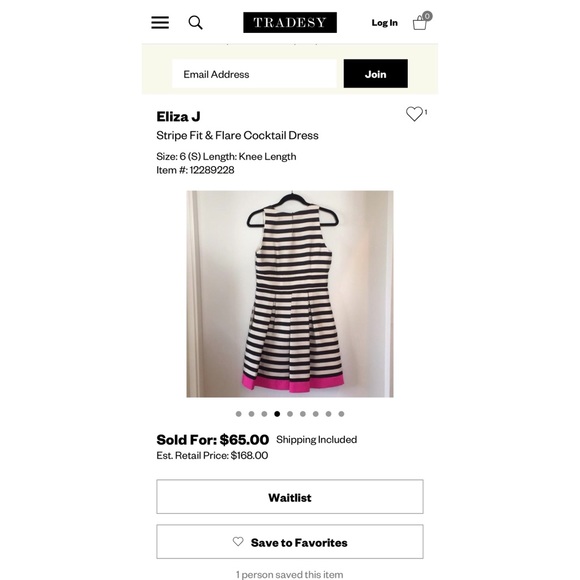 Eliza J stripe fit and flare cocktail RELISTED - Picture 13 of 13